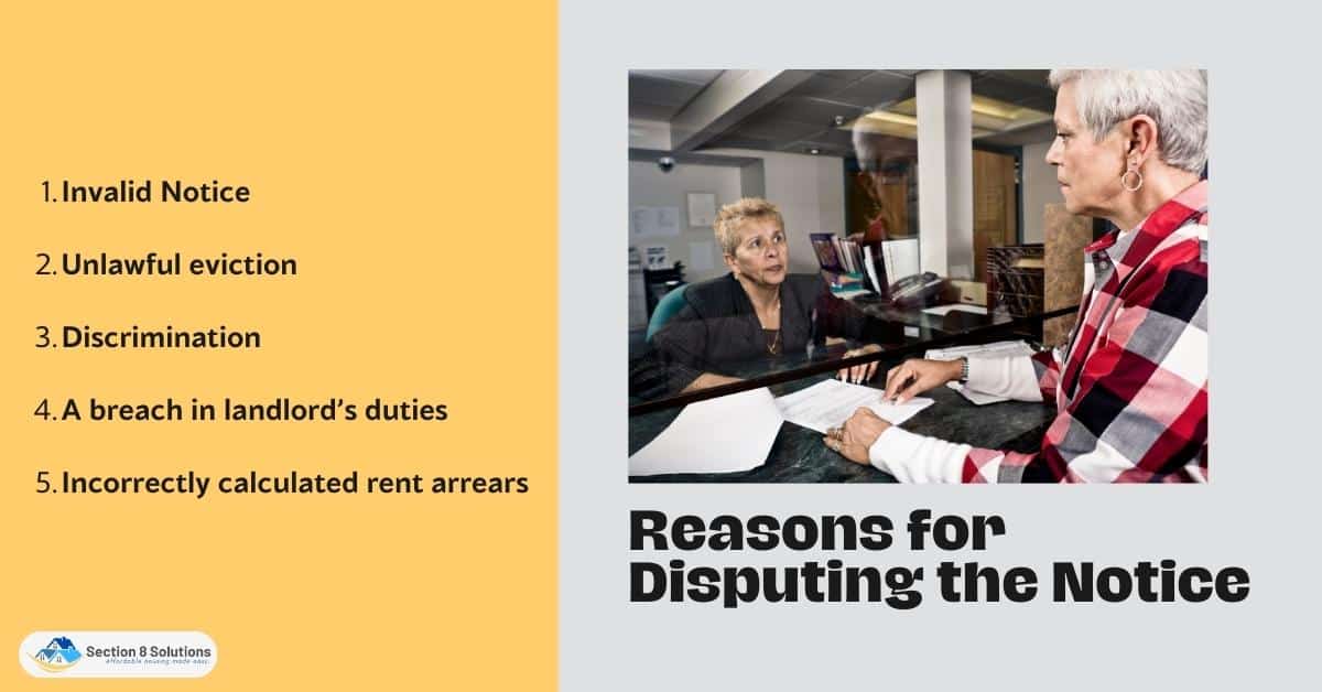 Reasons for Disputing the Notice